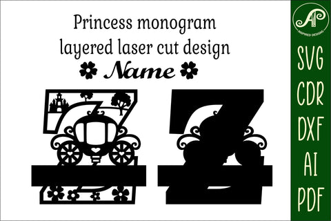 Princess Monogram Letter Z SVG Cut File SVG APInspireddesigns 