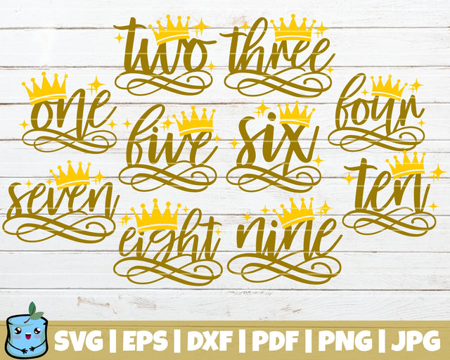 Princess Numbers SVG Bundle SVG MintyMarshmallows 