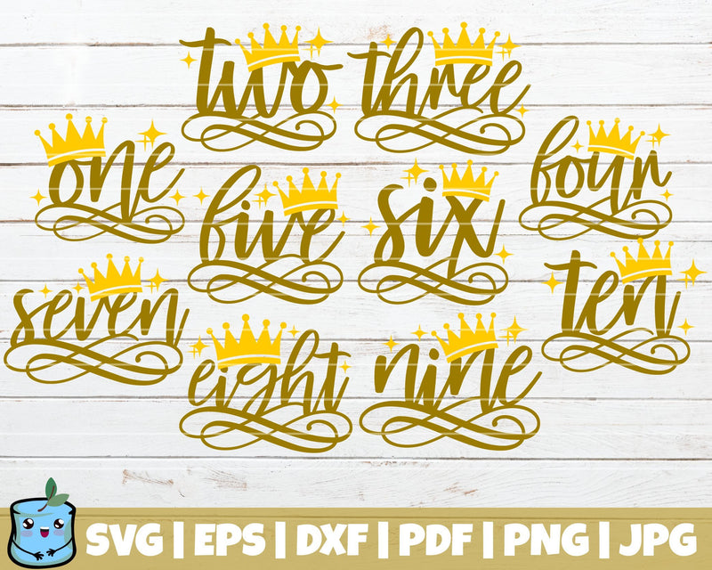 Princess Numbers SVG Bundle SVG MintyMarshmallows 