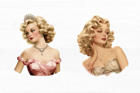 Princess Portrait Watercolor Clipart Bundle Sublimation Regulrcrative 