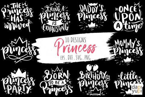 Princess Quotes Bundle, Crown SVG Bundle SVG dapiyupi store 