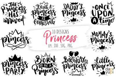 Princess Quotes Bundle, Crown SVG Bundle SVG dapiyupi store 