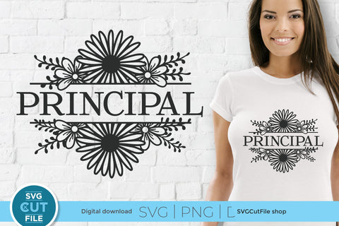 Principal svg-floral school principle svg with flowers SVG SVG Cut File 