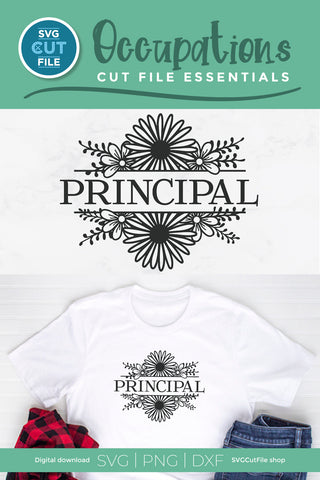 Principal svg-floral school principle svg with flowers SVG SVG Cut File 