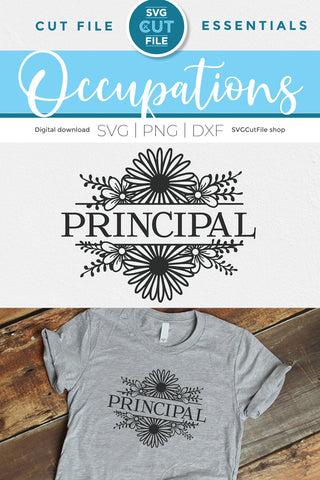 Principal svg-floral school principle svg with flowers SVG SVG Cut File 