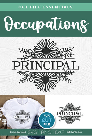 Principal svg-floral school principle svg with flowers SVG SVG Cut File 