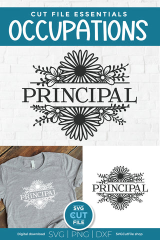 Principal svg-floral school principle svg with flowers SVG SVG Cut File 