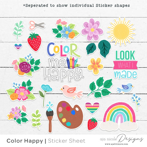 Print and Cut Art Sticker sheet SVG Aja Nicole Designs 