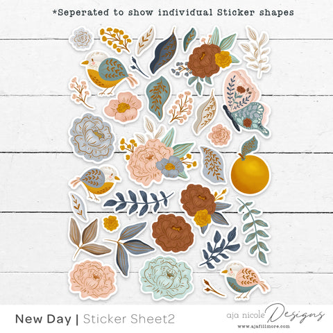 Print and Cut Flower Sticker Sheet SVG Aja Nicole Designs 