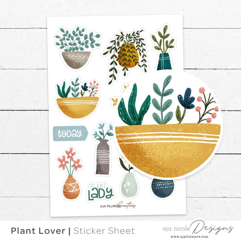 Print and Cut Plant Sticker Sheet SVG Aja Nicole Designs 