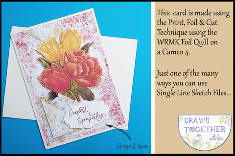 Print Foil and Sketch Bundle - Bunch of Tulips Sketch DESIGN DrawnTogether with love 