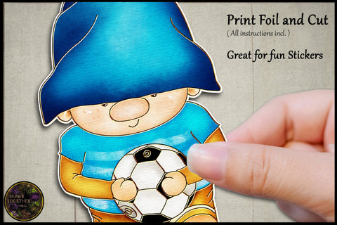 Print, Foil n Cut | Single line Sketch - Boy Gnome - Ben Sketch DESIGN DrawnTogether with love 