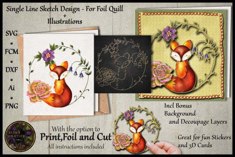 Print Foil n Sketch Bundle - Fox 2 Sublimation DrawnTogether with love 