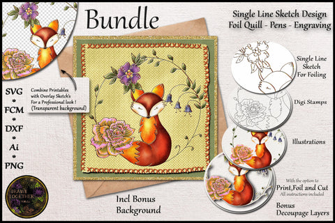 Print Foil n Sketch Bundle - Fox 2 Sublimation DrawnTogether with love 
