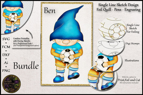 Print Foil/Sketch n Cut Bundle - Gnome Ben Sketch DESIGN DrawnTogether with love 
