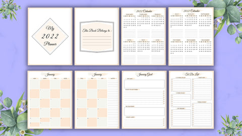 Printable 2022 Planner Canva Template Digital Pattern FloridPrintables 