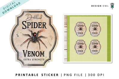 Printable Apothecary Labels - Halloween Stickers SVG Design Owl 