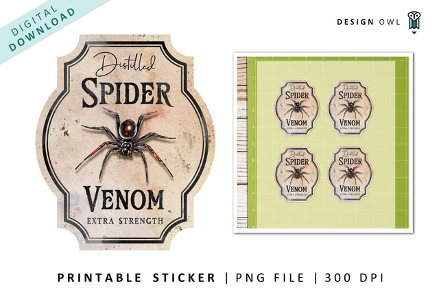 Printable Apothecary Labels - Halloween Stickers SVG Design Owl 