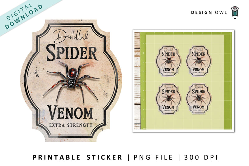 Printable Apothecary Labels - Halloween Stickers SVG Design Owl 