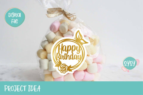 Printable Birthday Stickers Bundle | Gold Digital Stickers SVG OyoyStudioDigitals 