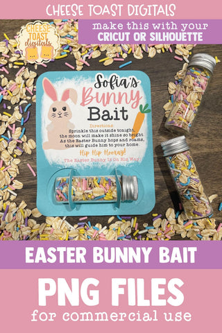 Printable Bunny Bait Card | Easter Bunny Food PNG Sublimation Cheese Toast Digitals 