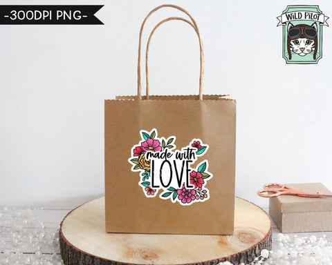 PRINTABLE Business Sticker files PNG file, Thank You Sticker file, Shop Local, Handmade, Shop Small, Flowers, Floral, Small Business Sticker Sublimation Wild Pilot 