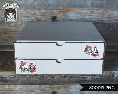 PRINTABLE Business Sticker files PNG file, Thank You Sticker file, Shop Local, Handmade, Shop Small, Flowers, Floral, Small Business Sticker Sublimation Wild Pilot 