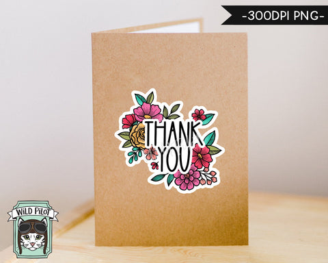PRINTABLE Business Sticker files PNG file, Thank You Sticker file, Shop Local, Handmade, Shop Small, Flowers, Floral, Small Business Sticker Sublimation Wild Pilot 