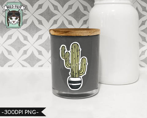 PRINTABLE Cactus Succulent Sticker Files PNG File, Succulent Illustrations, Planner Sticker File, Cactus Planters, Plant Lovers Digital Sublimation Wild Pilot 