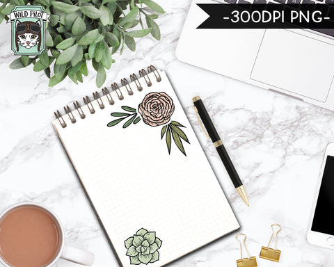 PRINTABLE Cactus Succulent Sticker Files PNG File, Succulent Illustrations, Planner Sticker File, Cactus Planters, Plant Lovers Digital Sublimation Wild Pilot 