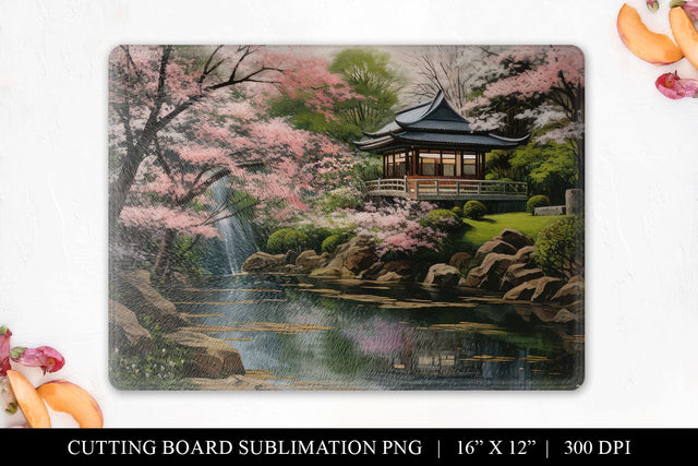 Printable Cherry Blossom Cutting Board Image Sublimation BijouBay 