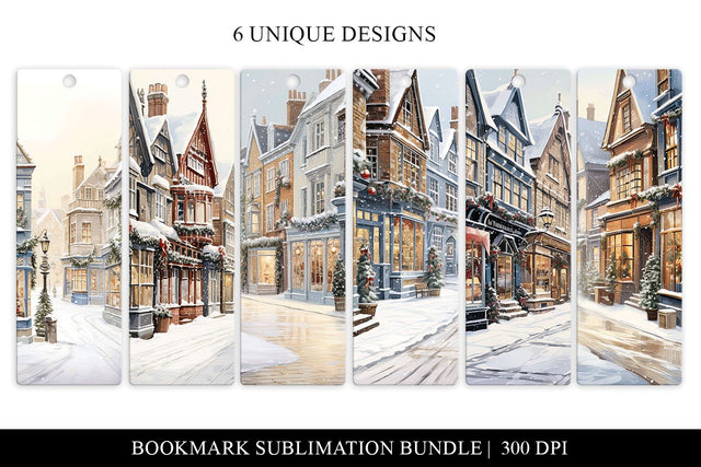 Printable Christmas Bookmark Template, Vintage Christmas Sublimation BijouBay 