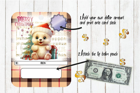 Printable Christmas Money Card Bundle. Money Card Holder PNG Sublimation OrangeBrushStudio 