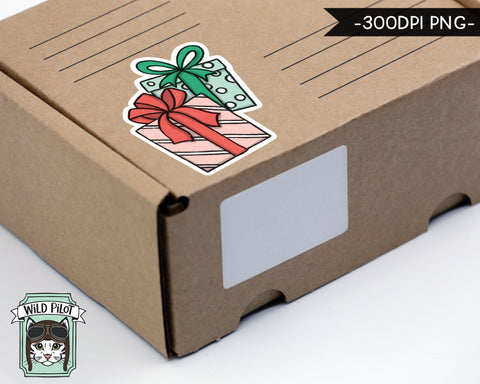 PRINTABLE Christmas Sticker files PNG file, Christmas Illustrations, Candy Cane png, Stocking png, Gingerbread Man png, Ugly Sweater png, Snowman png, Tree png, Bow png Sublimation Wild Pilot 