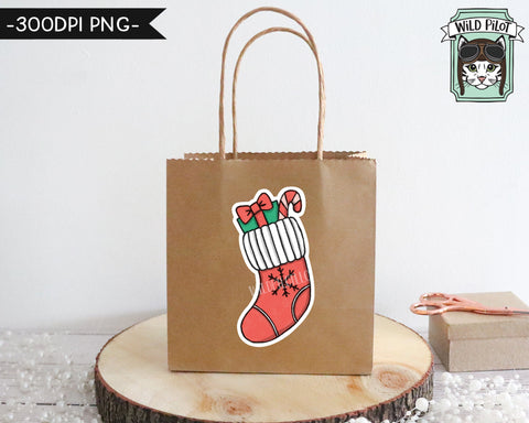 PRINTABLE Christmas Sticker files PNG file, Christmas Illustrations, Candy Cane png, Stocking png, Gingerbread Man png, Ugly Sweater png, Snowman png, Tree png, Bow png Sublimation Wild Pilot 