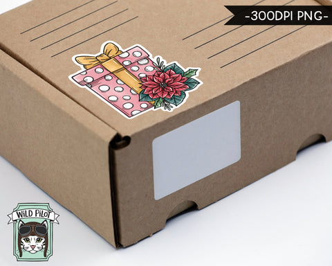 PRINTABLE Christmas Sticker files PNG file, Poinsettia Illustrations, Christmas Planner Sticker file, Candy Cane png, Stocking png, Coffee png, Tea png, Jar png Sublimation Wild Pilot 