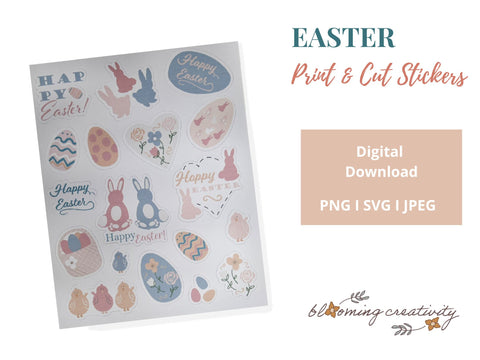 Printable Easter Stickers, Easter Print and Cut Stickers, Easter Stickers PNG, Easter Sticker Sheet SVG Alexis Glenn 