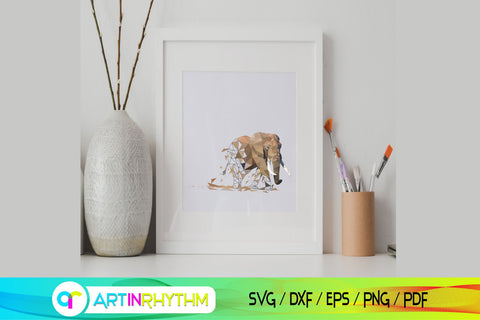 Printable elephant polygon wall art SVG Artinrhythm shop 