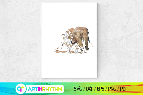 Printable elephant polygon wall art SVG Artinrhythm shop 