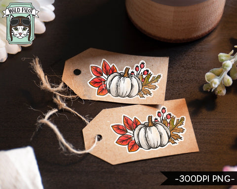 PRINTABLE Fall Sticker files PNG file, Pumpkin Fall Leaves Illustrations, Autumn Planner Sticker file, Thanksgiving, Halloween Printable png Sublimation Wild Pilot 