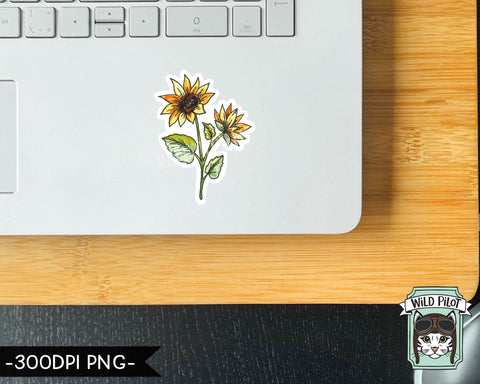 PRINTABLE Flower Sticker files PNG file, Watercolor Flower Illustrations, Planner Sticker file, Floral Stickers, Printable Sticker files Sublimation Wild Pilot 