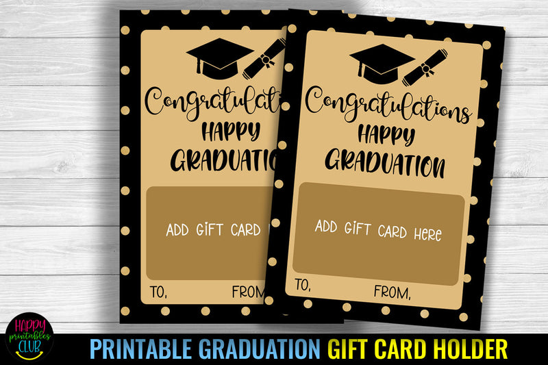 Printable Graduation Gift Card Holder- Grad Gift Card Holder - So Fontsy