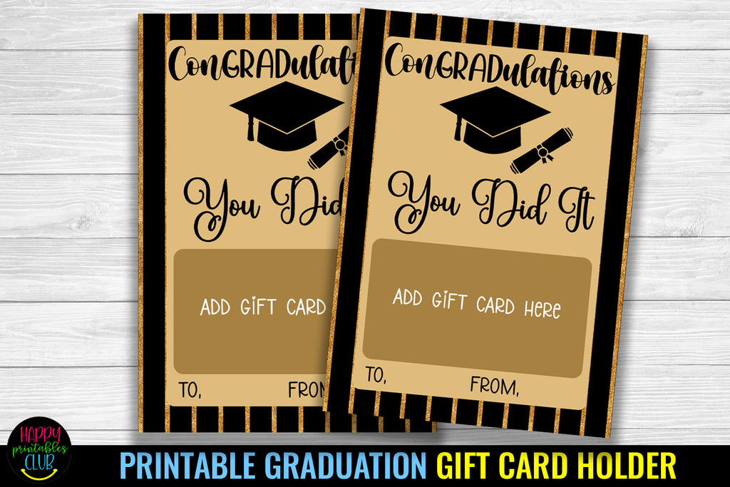 Printable Graduation Gift Card Holder- Grad Gift Card Holder - So Fontsy