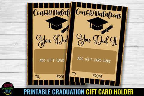 Printable Graduation Gift Card Holder- Grad Gift Card Holder SVG Happy Printables Club 
