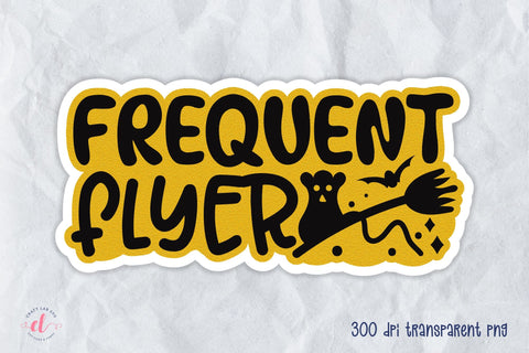 Printable Halloween Sticker, Frequent Flyer PNG Sublimation CraftLabSVG 