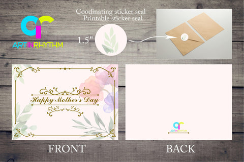 Printable Happy Mother's Day Card, Happy Mother's Day Card, Printable Mothers day note card template SVG Artinrhythm shop 