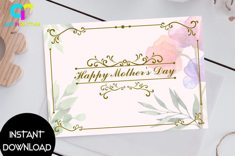 Printable Happy Mother's Day Card, Happy Mother's Day Card, Printable Mothers day note card template SVG Artinrhythm shop 