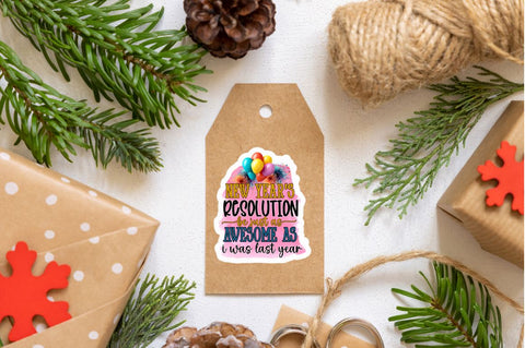 Printable Happy New Year Stickers Bundle Sublimation Regulrcrative 