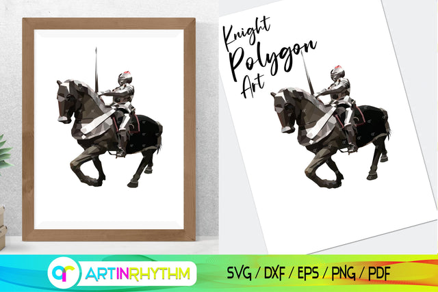 Printable knight polygon wall art SVG Artinrhythm shop 