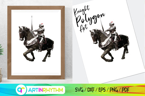 Printable knight polygon wall art SVG Artinrhythm shop 